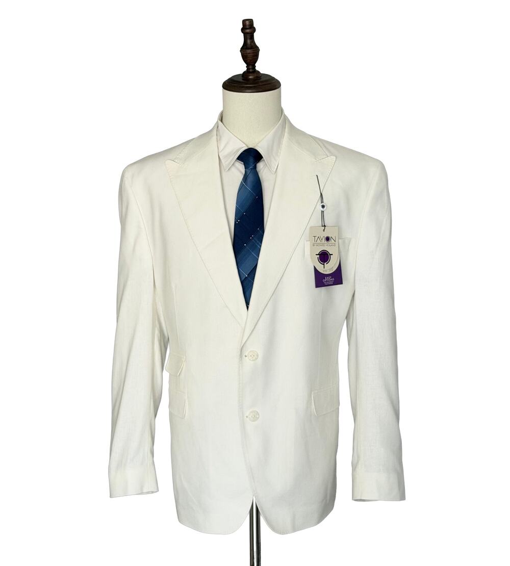 Tayion Men's White Two-Button Blazer